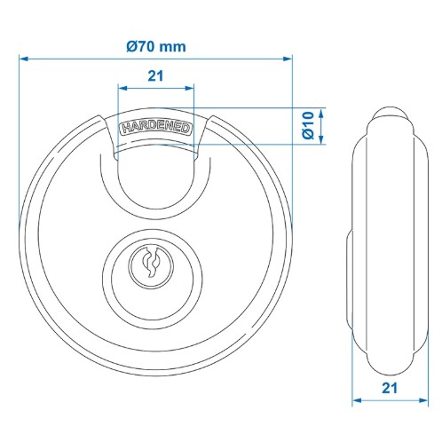 Schloss- Vorhangschloss 70mm